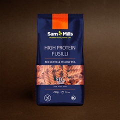 Fusilli Proteice din Linte și Mazăre Galbenă, Fără Gluten, Sam Mills, 250g