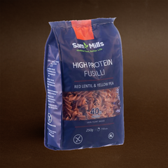 Fusilli Proteice din Linte și Mazăre Galbenă, Fără Gluten, Sam Mills, 250g