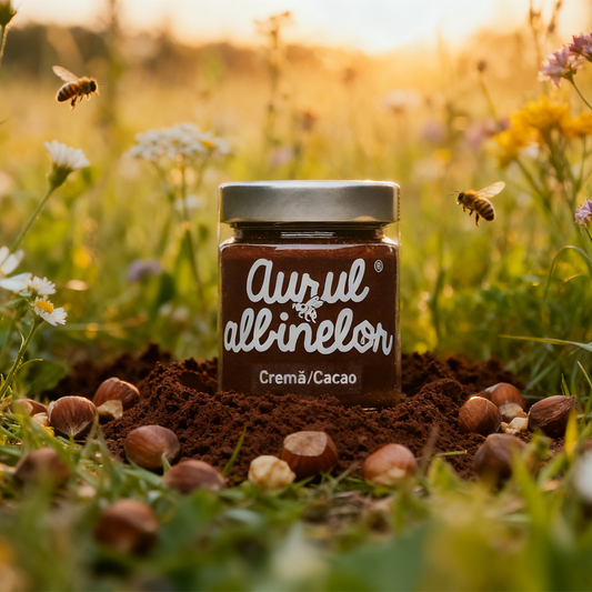 Cremă de Miere cu Cacao și Alune, Aurul Albinelor, 250g
