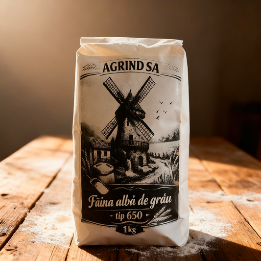 Făină Albă de Grâu, tip 650, Agrind S.A., 1kg