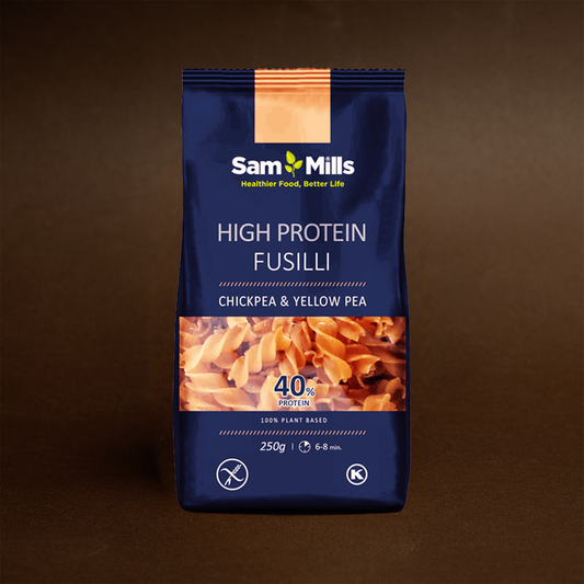 Fusilli Proteice din Năut și Mazăre Galbenă, Fără Gluten, Sam Mills, 250g