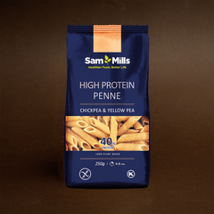 Penne Proteice din Năut și Mazăre Galbenă, Fără Gluten, Sam Mills, 250g