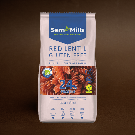 Fusilli din Linte Roșie, Fără Gluten, Sam Mills, 250g
