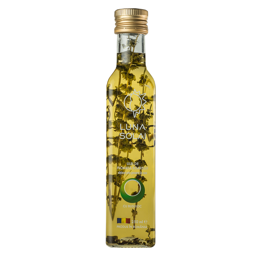 Ulei de Floarea Soarelui presat la rece cu busuioc, Luna Solai, 250 ml