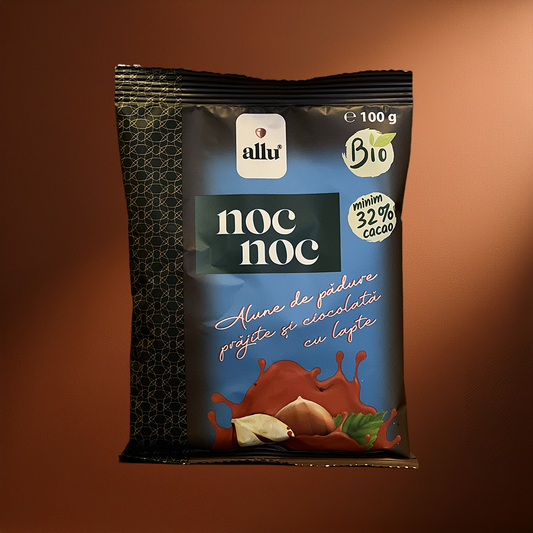 Noc Noc - Alune de pădure prăjite și ciocolată cu lapte, 100g, ecologic